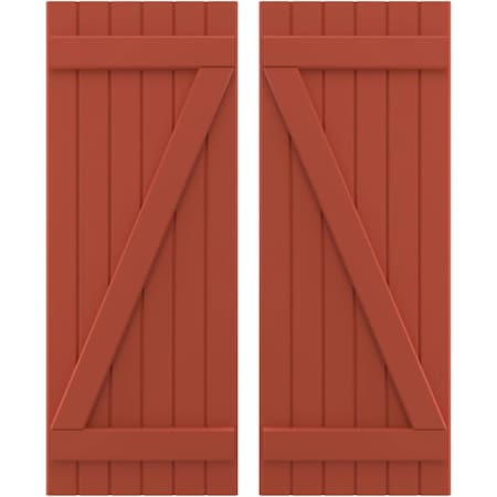 Americraft 6-Board (2 Batten) Wood Joined Board-n-Batten Shutters W/ Z-Bar, ARW102BB621X82CLH